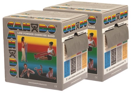 Exercise Resistance Band CanDo® Low Powder Silver 5 Inch X 50 Yard 2X-Heavy Resistance
