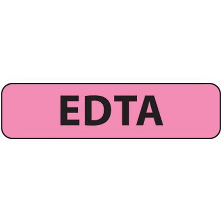 Pre-Printed Label MedVision® Auxiliary Label Pink Paper EDTA Black Alert Label 5/16 X 1-1/4 Inch