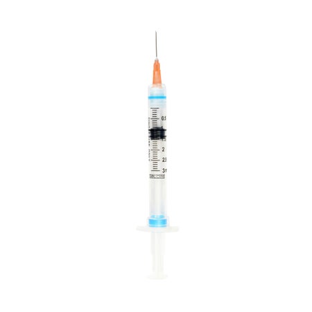 Safety Hypodermic Syringe with Needle Sol-Care™ 3 mL 5/8 Inch 25 Gauge Retractable Safety Needle Regular Wall