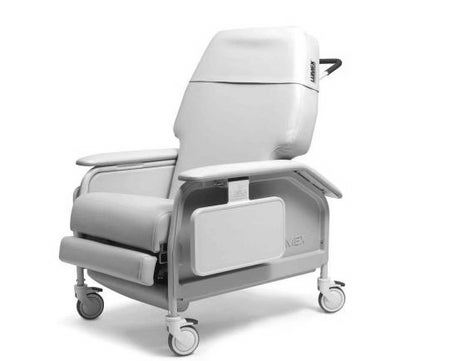 Extra Wide Recliner Deluxe Clinical Care® FR587W Series Blue Vinyl Casters 450 lbs. Weight Capacity