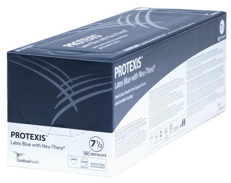 Surgical Glove Protexis™ Latex Blue with Neu-Thera® Size 7.5 50 Pairs per Box Sterile Latex Standard Cuff Length Smooth Blue Not Chemo Approved
