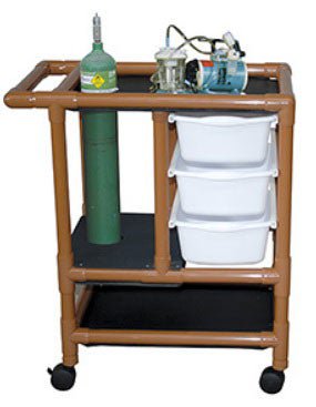 Emergency Crash Cart WoodTone 20 X 31-1/2 X 36-1/2 Inch