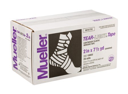 Athletic Tape Mueller® Tear-Light® White 2 Inch X 7-1/2 Yard Elastic Adhesive NonSterile