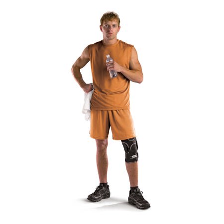 Knee Brace Hg80® Large Pull-On / Hook and Loop Strap 16 to 18 Inch Knee Circumference Left or Right Knee