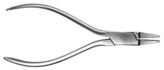 Flat Nose Pliers V. Mueller 5-1/2 Inch Stainless Steel Serrated Jaws 4 mm Wide