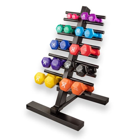 Dumbbell Set with Storage Rack 20 Piece Set with Floor Rack CanDo® 1 lbs. / 2 lbs. / 3 lbs. / 4 lbs. / 5 lbs. / 6 lbs. / 7 lbs. / 8 lbs. / 9 lbs. / 10 lbs.