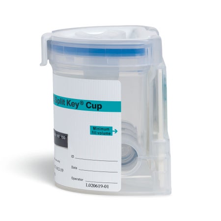 Drugs of Abuse Test Kit E-Z Split Key® Cup COC, mAMP/MET, OPI, THC 25 Tests CLIA Waived