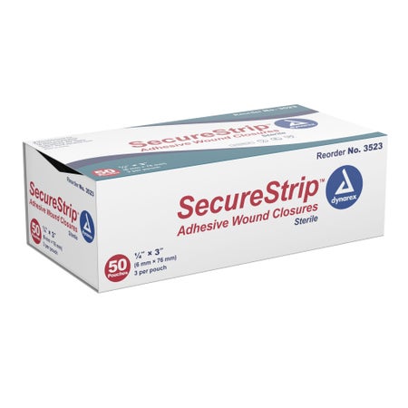 Skin Closure Strip Secure Strip™ 1/4 X 3 Inch Nonwoven Material Flexible Strip White