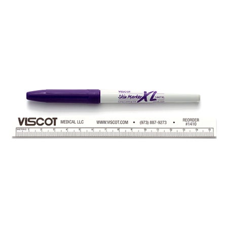 Skin Marker with Ruler Viscot® XL Prep-Resistant Gentian Violet Ink Sterile Full Size Regular Tip