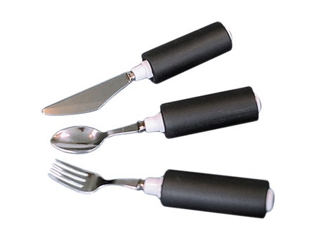 Teaspoon Comfort Grip Built Up Handle Silver / Black Foam / Stainless Steel