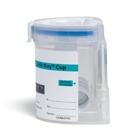 Drugs of Abuse Test Kit E-Z Split Key® Cup A.D. AMP, COC, mAMP/MET, OPI, THC (CR, GL, NI, OX, pH, SG) 25 Tests CLIA Waived