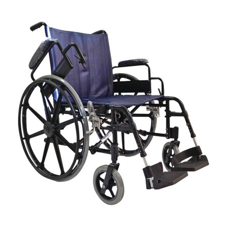 MRI Non-Magnetic Wheelchair Desk Length Arm Swing-Away Footrest Navy Upholstery 20 Inch Seat Width Adult 300 lbs. Weight Capacity