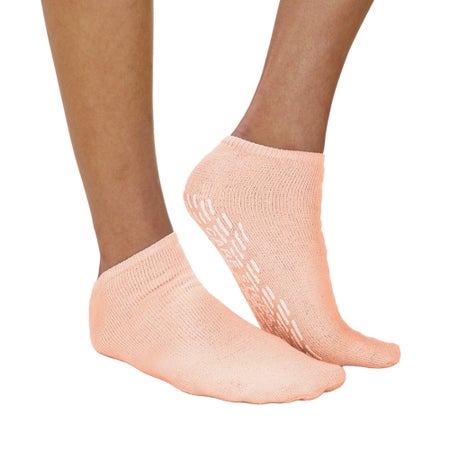 Slipper Socks Care-Steps® Unisex Toddler Single Tread Single Patient Use Peach