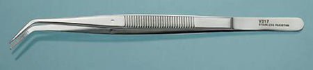 Dental Dressing Forceps Vantage® College 6 Inch Length Floor / Office Grade Pakistani Stainless Steel NonSterile Locking Thumb Handle Angled Serrated Tips