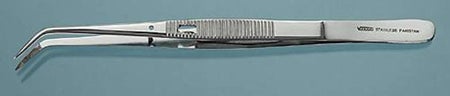 Dental Dressing Forceps Vantage® College 6 Inch Length Floor / Office Grade Pakistani Stainless Steel NonSterile Locking Thumb Handle Angled Serrated Tips