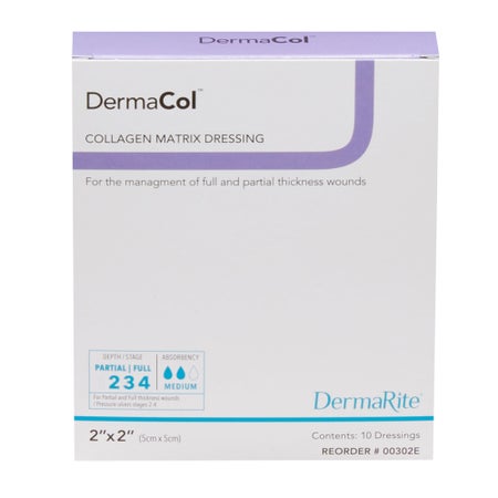 Collagen Dressing DermaCol™ 2 X 2 Inch Square Sterile