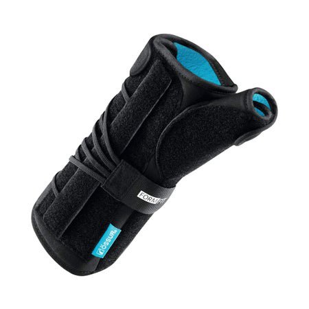 Wrist Brace with Thumb Spica Ossur® Formfit® Aluminum / Copper / Cotton / Polyamide / Polyester / Polyurethane Left Hand Black One Size Fits Most