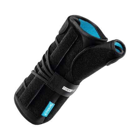 Wrist Brace with Thumb Spica Ossur® Formfit® Aluminum / Copper / Cotton / Polyamide / Polyester / Polyurethane Right Hand Black One Size Fits Most