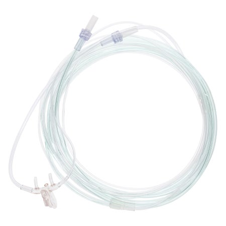 ETCO2 Oral / Nasal Cannula ThermiSense® Adult Curved Prongs 7 Foot Tubing Low Flow Rate