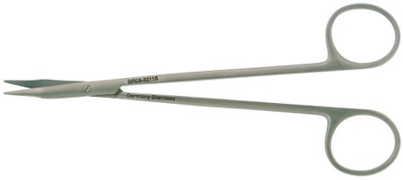 Dissecting Scissors BR Surgical Reynolds-Jamison 7 Inch Length OR / Surgical Grade German Stainless Steel NonSterile Finger Ring Handle Curved Blunt Tip / Blunt Tip