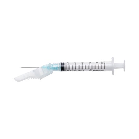 Safety Hypodermic Syringe with Needle SurGuard® 3 mL 1 Inch 23 Gauge Hinged Safety Needle Ultra Thin Wall
