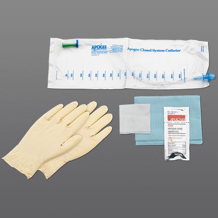 Intermittent Catheter Tray Apogee® Plus Closed System 8 Fr. Without Balloon