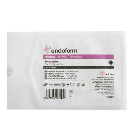 Collagen Dressing with ECM Endoform® Natural – Fenestrated 2 X 2 Inch Fenestrated Square Sterile