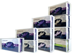 Glove Box Holder Side Load with Dividers Horizontal Mounted 2-Box Capacity Clear 3-3/4 X 11 X 11-1/4 Inch Acrylic