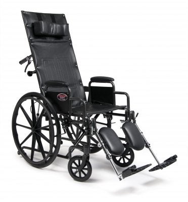 Reclining Wheelchair Advantage® Desk Length Arm Elevating Legrest Black Upholstery 18 Inch Seat Width Adult 300 lbs. Weight Capacity