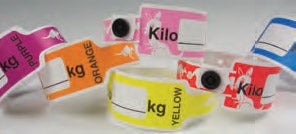 Identification Wristband KangaBand® Write On Band Permanent Snap Kilo (kg)