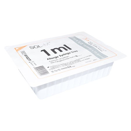 Standard Allergy Tray Sol-M™ 1 mL 1/2 Inch 27 Gauge NonSafety Regular Wall