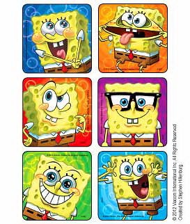 Sticker Disney® 75 per Roll SpongeBob Closeup Faces 2-1/2 X 2-1/2 Inch