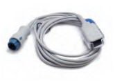 Extension Cable 4mm dia. X 8 Foot, Blue/Grey, TPU Jacket, 7-Pin, Reusable, Single Patient Use Sensors, DB9 Female Sensor End, Round 7-Pin Machine End Connector For DPM 6, DPM 7 Patient Monitor