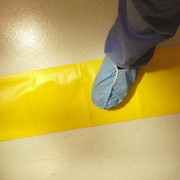 Safety Floor Strip Safe Cord™ Yellow, Adhesive, 9 X 28 Inch, Disposable