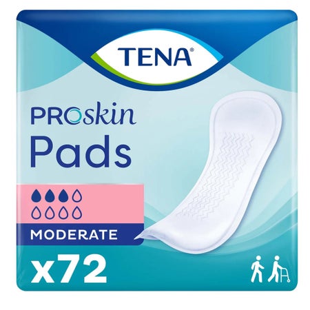 Bladder Control Pad TENA ProSkin™ Moderate 11 Inch Length Moderate Absorbency Dry-Fast Core™ One Size Fits Most
