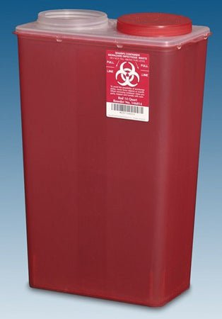 Sharps Container The Big Mouth Translucent Red Base 16-3/4 H X 11-7/8 W X 6-3/4 D Inch Vertical Entry 3.5 Gallon