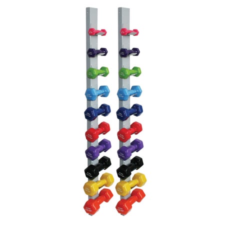 Dumbbell Set with Storage Rack 20 Piece Set with Wall Rack CanDo® 1 lbs. / 2 lbs. / 3 lbs. / 4 lbs. / 5 lbs. / 6 lbs. / 7 lbs. / 8 lbs. / 9 lbs. / 10 lbs.