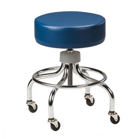 Exam Stool Without Backrest Screw Height Adjustment 4 Casters Cream