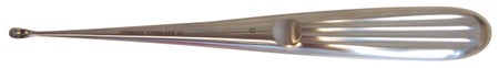 Bone Curette BR Surgical Spratt 6-1/2 Inch Length Hollow Handle with Grooves Size 1 Tip Straight Oval Cup Tip