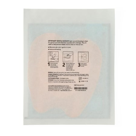 Foam Dressing Optifoam® Gentle 7 X 8 Inch With Border Waterproof Backing Silicone Border Sacral Sterile