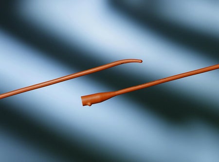 Urethral Catheter Bardia® Coude Tip Red Rubber 12 Fr. 16 Inch Length