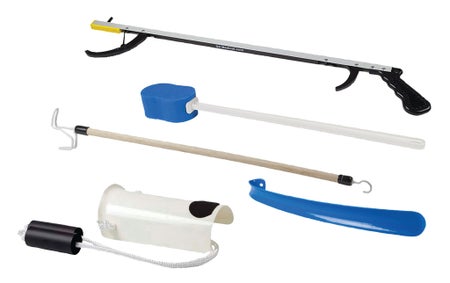 ADL Hip / Knee Equipment Kit FabLife™ Deluxe Reacher - 32 Inch Length / Shoehorn - 18 Inch Length / Dressing Stick - 24 Inch Length