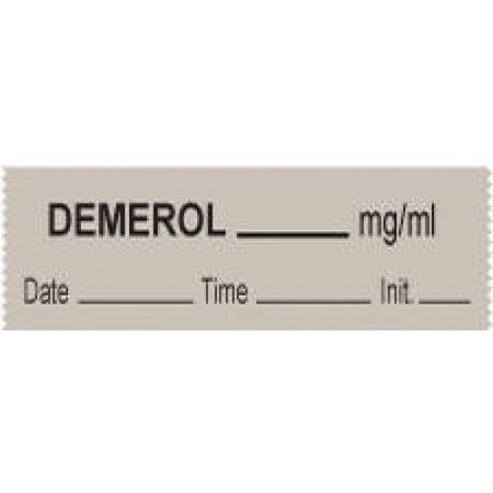 Drug Label PDC® Anesthesia Label Demerol_mg/mL Date_Time_Int_ Gray 1/2 X 1 Inch