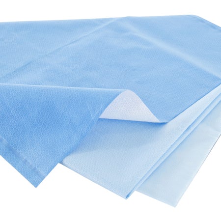 Sterilization Wrap QUICK CHECK* H300 White / Blue 24 X 24 Inch Dual Layer SMS Polypropylene Steam / EO Gas / Hydrogen Peroxide