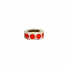 Blank Label Tape Label Dot Red Vinyl 1/2 Inch Diameter