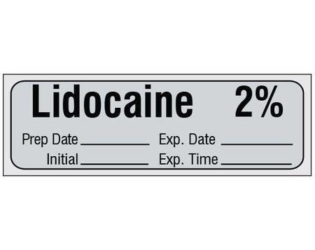 Drug Label Shamrock Syringe Label Lidocaine 2% / Prep Date _____ Exp. Date _____ / Initial _____ Exp. Time _____ Gray 1/2 X 1 Inch