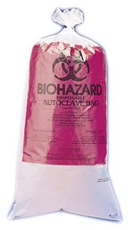 Autoclavable Biohazard Waste Bag SP Bel-Art Biohazard Symbol / Disposable Autoclave Bag / Caution 1 to 3 gal. Clear 12 X 24 Inch