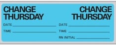 Pre-Printed Label pdc® Anesthesia Label Blue Paper Change Thursday Black Syringe Label 1 X 2-15/16 Inch