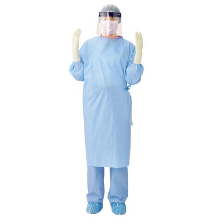 Non-Reinforced Surgical Gown with Towel Sirus® 4X-Large Blue Sterile AAMI Level 3 Disposable