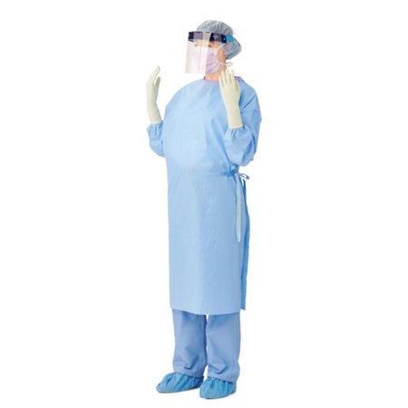 Non-Reinforced Surgical Gown with Towel Sirus® 4X-Large Blue Sterile AAMI Level 3 Disposable